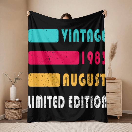 august 1983 Anniversary august 1983 august Throw Blankets