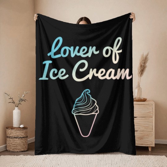 Lover Of Ice Cream Pastel Throw Blankets
