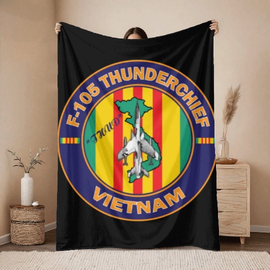 F105 Vietnam Throw Blankets