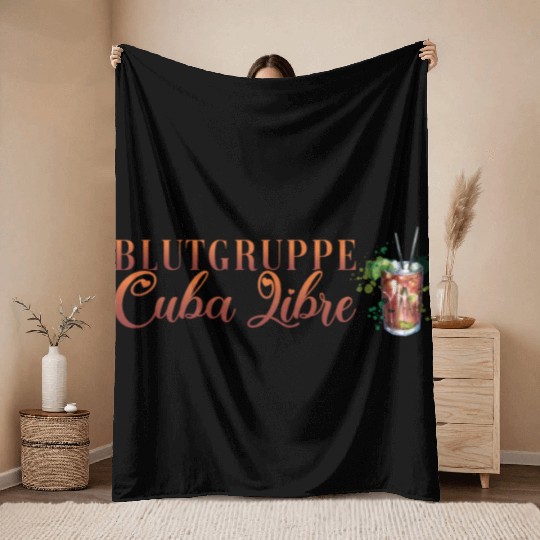 Blutgruppe Cuba Libre Cocktail Bartender Throw Blankets