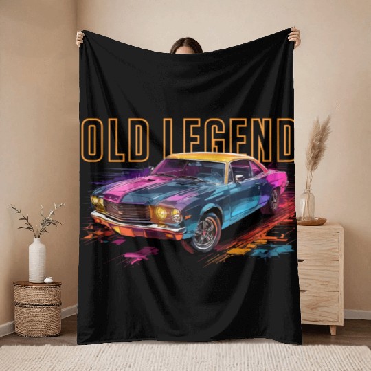 Muscle Car Throw Blankets