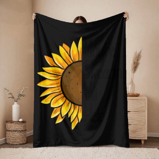 Maybe Swearing Will Help Sunflower Swearing Helps Throw Blankets