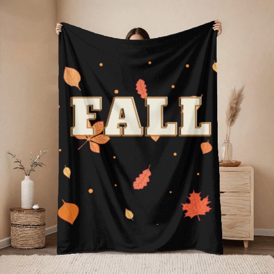 Autumn Serenity, Whimsical Leaves Throw Blankets