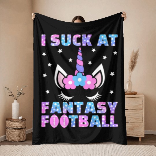 I Suck at Fantasy Football Loser Punishment Funny Throw Blankets