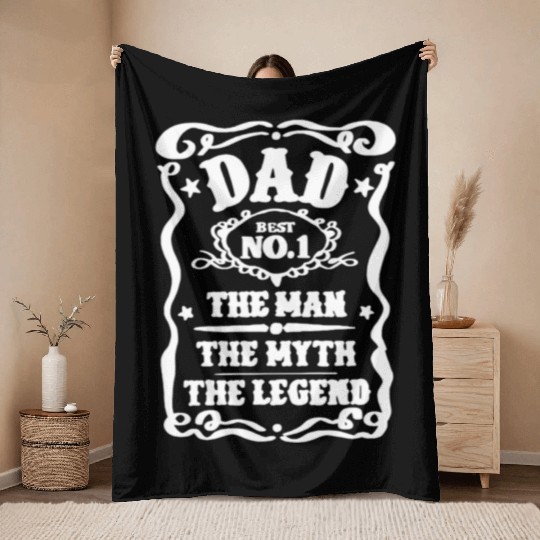 Dad Number One Throw Blankets