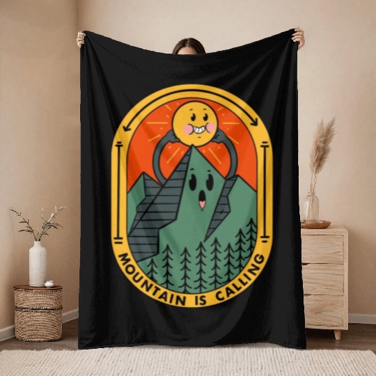 Mountain Is Calling Throw Blankets
