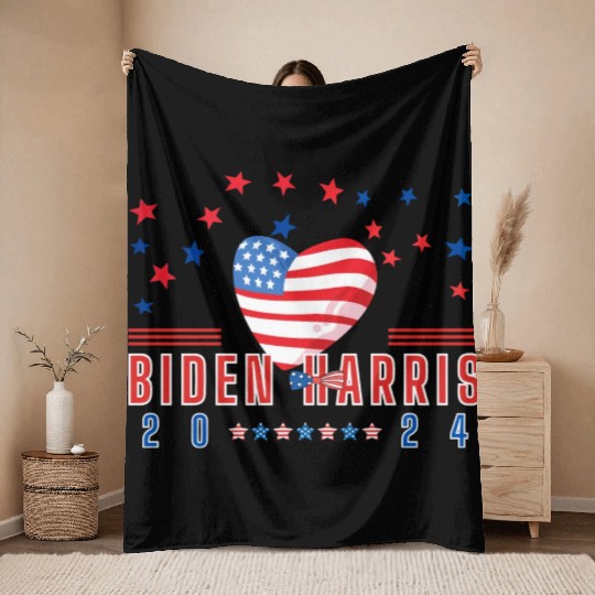 US President Joe Biden supported US Vice President Throw Blankets