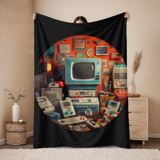 Retro Gaming Revival: Nostalgic Joys in Pixels Throw Blankets