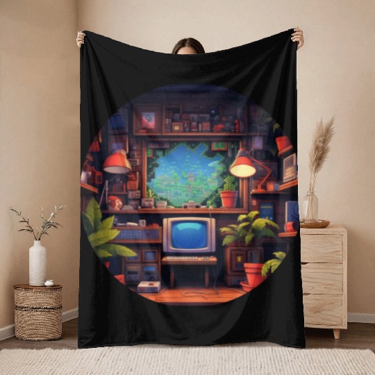 Pixelated Nostalgia: Embrace Retro Gaming Fun Throw Blankets