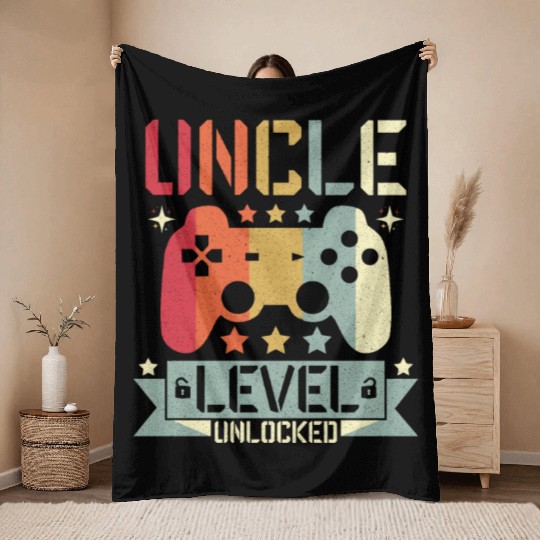 UNCLE LEVEL UNLOCKED Throw Blankets