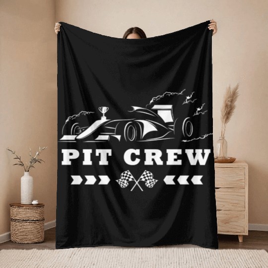 Pit Crew Car Racing Gift Throw Blankets