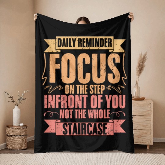 Daily Reminder Vintage Retro Affirmation A Throw Blankets