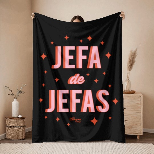 Chingona Inc Jefa De Jefas Blue Small Throw Blankets