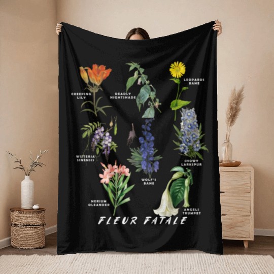 Botanist Gardening Fleur Fatale Poison Botaal Throw Blankets