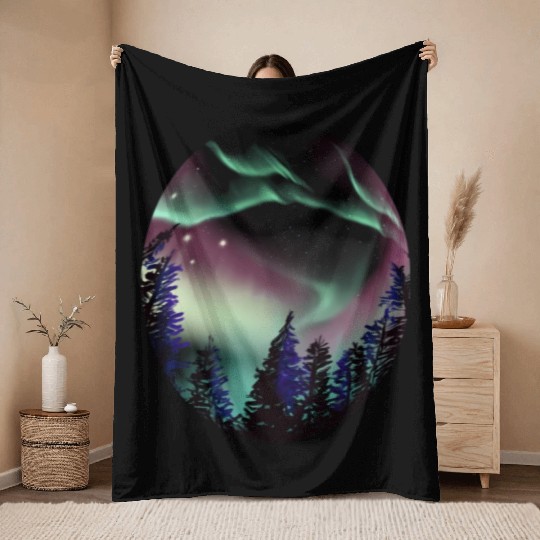 Northern Lights Aurora Borealis For Or Throw Blankets