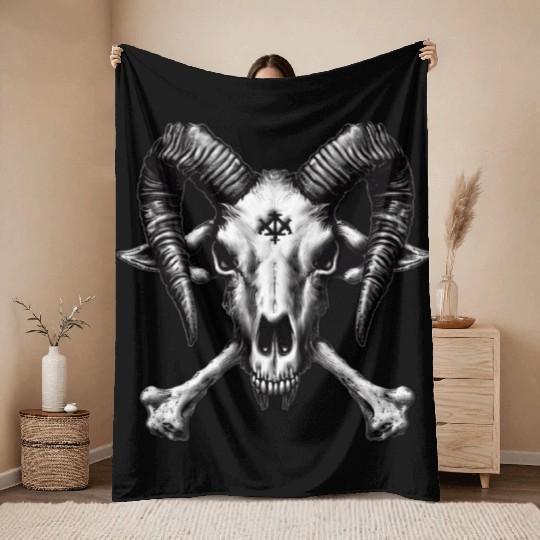 Cursed Capricorn Throw Blankets