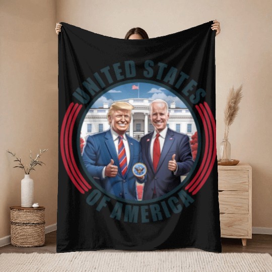 President USA Donald Trump Joe Biden Throw Blankets
