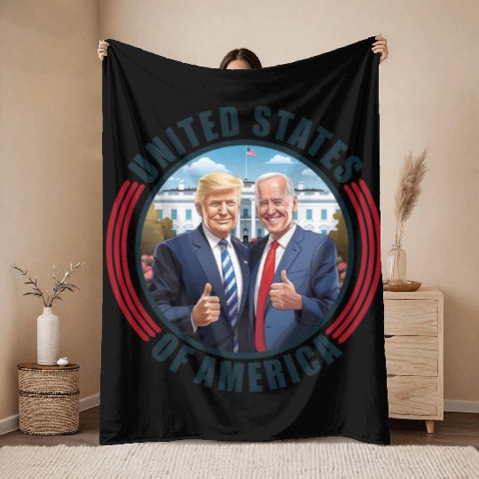 President USA Donald Trump Joe Biden Throw Blankets