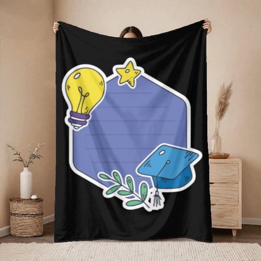 Back to School Sticker Throw Blankets