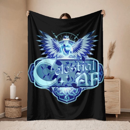 Celestial AF Healing Potion and Angel Wings Throw Blankets