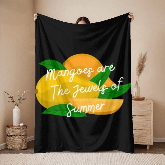 Mangoes Are The Jewel Of Summer Throw Blankets