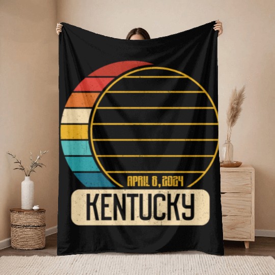 Total Solar Eclipse Kentucky April 28 2024 Eclipse Throw Blankets