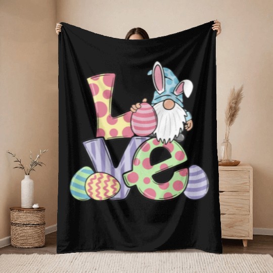 Love Easter Sped Teacher Gnomes Teacher Easter 202 Throw Blankets