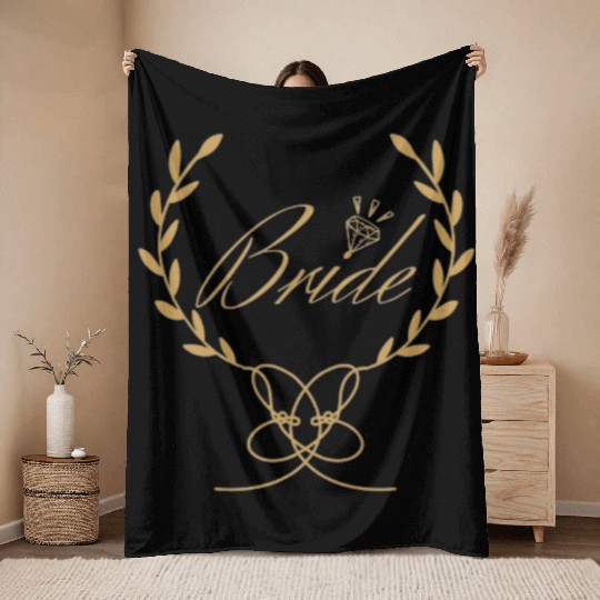 Bride Wedding Honeymoon Throw Blankets