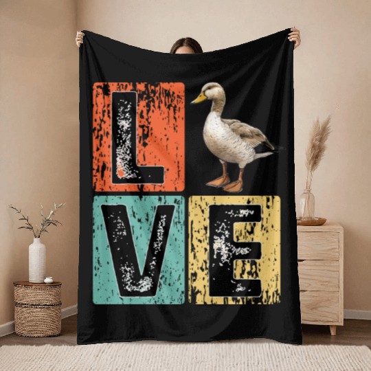 Retro Duck Hunting Duck Birds Lover Duck Hunter Throw Blankets