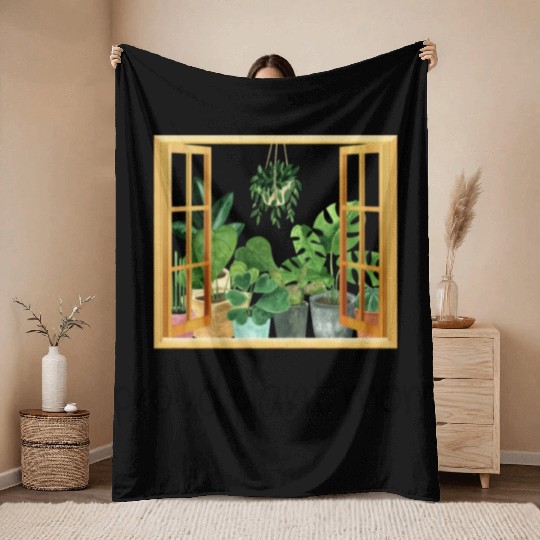 Proud Plant Mom A Plant Lover s Window Throw Blankets