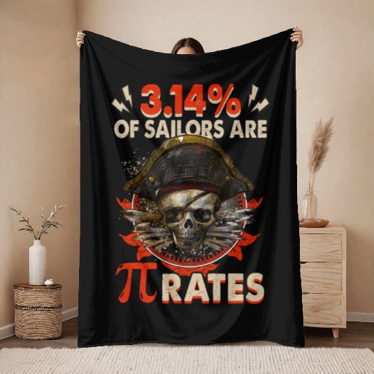 Pi Day Pirate 3 14 Math Geek Teacher Celebrate Throw Blankets
