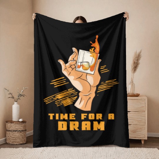 Whiskey Lover Cheers Whiskey bar Rich aroma Throw Blankets