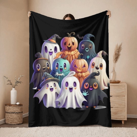 Ghostly Friends Throw Blankets