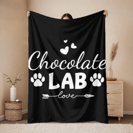 Chocolate Lab Love Throw Blankets