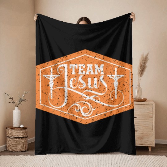 Team Jesus Christian Christmas Throw Blankets