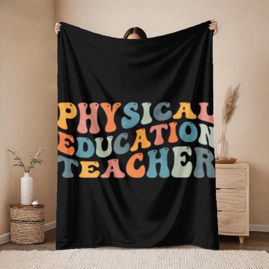Groovy Physical Education Teacher PE Teaching Throw Blankets