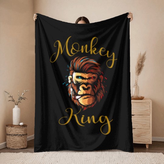 Monkey king Throw Blankets