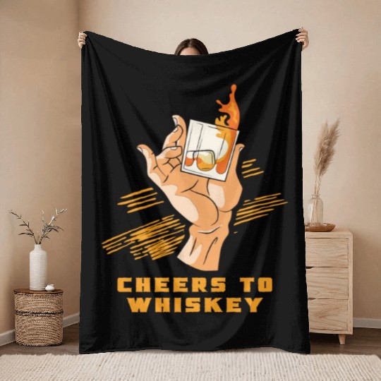 Whiskey Lover Cheers Whiskey bar Rich aroma Throw Blankets