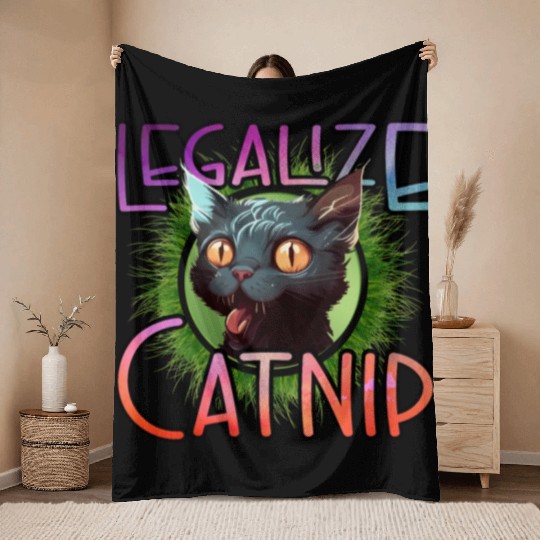 Legalize Catnip Throw Blankets