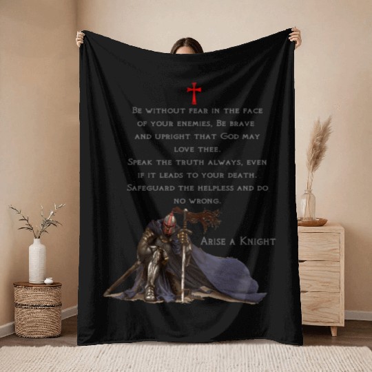 Knights Templar Christian Religious Warrior Oath Throw Blankets