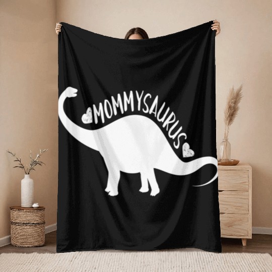 Mothers Day Mommysaurus Dinosaur Throw Blankets