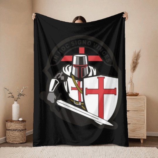 Crusader 'in Hoc Signo Vinces ' Knights Templar Throw Blankets