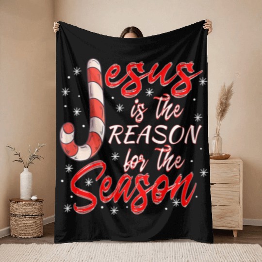 Jesus Is The Reason For The Season Merry Throw Blankets