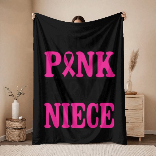 I Wear Pink For My Niece Throw Blankets