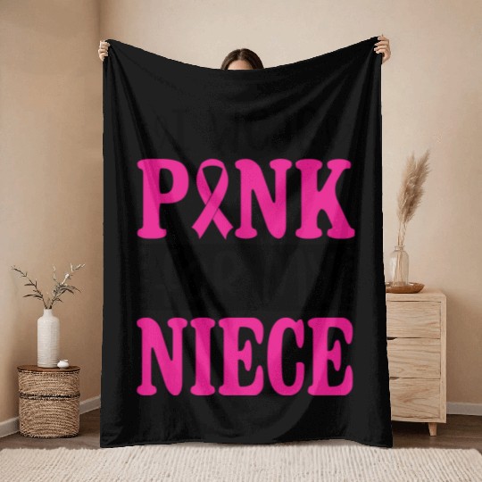I Wear Pink For My Niece Throw Blankets