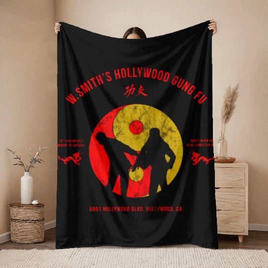 Smith's Hollywood Kung Fu Throw Blankets