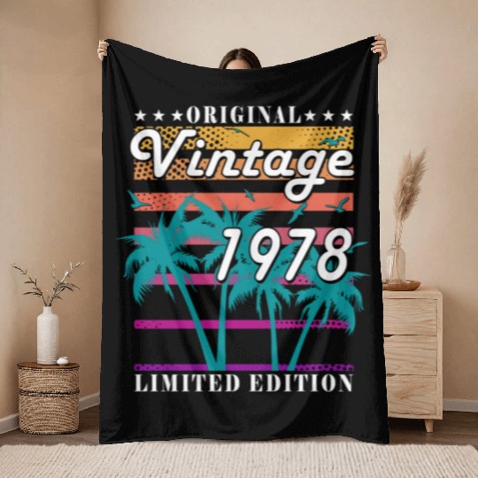 1978 vintage birthday year of birth 1978 gift Throw Blankets
