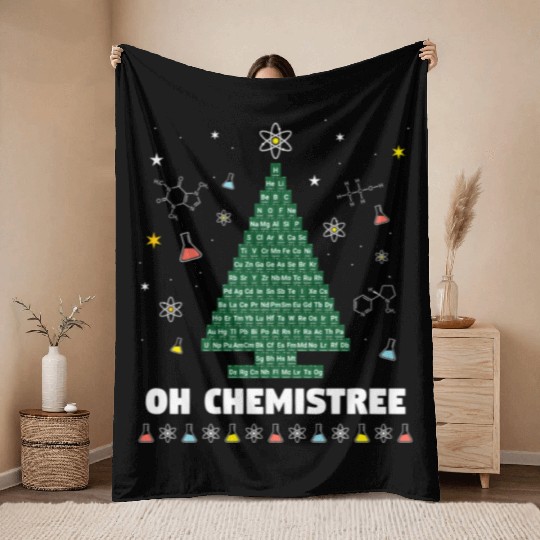 Oh Chemistree Periodic Table Chemistry Tree Throw Blankets