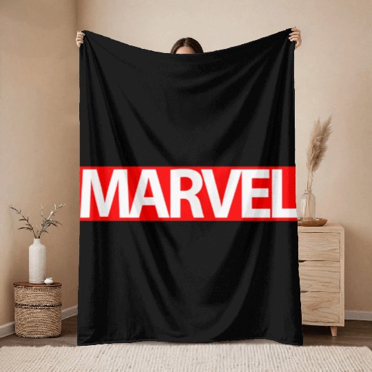 Marvel design for youth Throw Blankets
