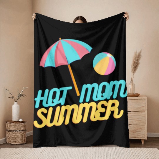 HOT MOM SUMMER Throw Blankets